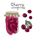 Fruits for healthy summer drink. Cherry compote.