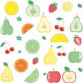 Fruits icons set