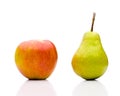 Comparing apples to oranges - the juxtaposition Royalty Free Stock Photo