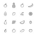 Fruits Line Icons