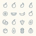 Fruits line icons