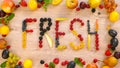 Fruits made word fresh