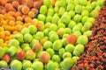 Fruits in market display Royalty Free Stock Photo