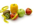 Fruits and measuring tape Royalty Free Stock Photo
