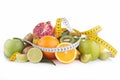 Fruits and measuring tape Royalty Free Stock Photo