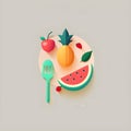 Fruits minimalistic square emblem