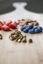 Fruits and Nuts on a Cutting Board