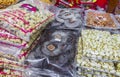 Fruits nuts and seeds packages Thai street food Bangkok Thailand