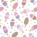 Seamless pattern with ice cream.