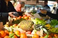 Fruits and pineapple in grocery market