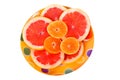 Fruits plate with grapefruit and orange slices