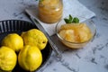 The fruits of quince. They differ in their useful properties. Royalty Free Stock Photo