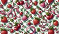 A Fruits Ribbon Fun abstract check cherry pattern, Ai generated image Royalty Free Stock Photo