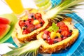 Fruits salad in pineapple Royalty Free Stock Photo