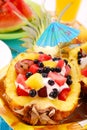 Fruits salad in pineapple Royalty Free Stock Photo