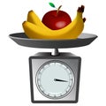 Fruits and scale Royalty Free Stock Photo