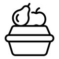 Fruits school break icon, outline style