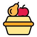 Fruits school break icon vector flat