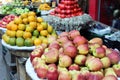 Fruits selling on a open shop at a busy market. Royalty Free Stock Photo