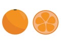 Orange fruits set vector icon isolated juice cartoon healthy food vitamin