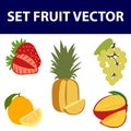 Fruits, set of vector illustrations Royalty Free Stock Photo