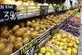 Fruits sold on a rack in a supermarket