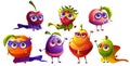 Fruits superheroes cartoon characters, super hero