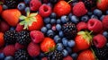 Colorful fruits on desk, a vibrant and healthy workspace adornment Royalty Free Stock Photo