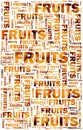 Fruits text with oranges