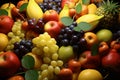 Fruits used decoratively to create a visually stimulating background