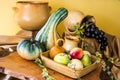 Fruits Vegetable and ceramic still life Royalty Free Stock Photo