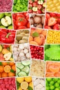 Fruits and vegetables background top view collection portrait format apples oranges lemons tomatoes fruit Royalty Free Stock Photo