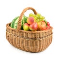 Fruits and vegetables in basket Royalty Free Stock Photo