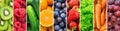 Fruits, vegetables and berries. Fresh food background. Healthy food