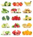 Fruits vegetables collection isolated apple apples bell pepper tomatoes banana colors fresh fruit Royalty Free Stock Photo