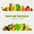 Fruits and vegetables color icons set for web and mobile design