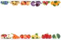 Fruits and vegetables copyspace border copy space apple orange b