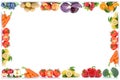 Fruits and vegetables copyspace frame border copy space apple or Royalty Free Stock Photo