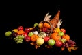 Fruits and vegetables in a cornucopia Royalty Free Stock Photo