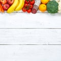 Fruits and vegetables food collection cooking ingredients square Royalty Free Stock Photo