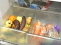 Fruits and vegetables in a fridge