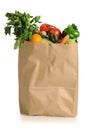 Fruits and Vegetables in Grocery Bag Royalty Free Stock Photo