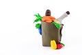Fruits and Vegetables in Grocery Bag plastic statue Royalty Free Stock Photo