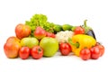 Fruits and vegetables isolated on white Royalty Free Stock Photo