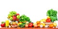 Fruits and vegetables isolated white background. Royalty Free Stock Photo