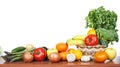 Fruits and vegetables isolated white background Royalty Free Stock Photo