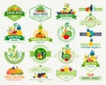 Fruits and Vegetables Logos, Labels, Fruits and Vegetables Icons