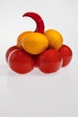 Fruits, vegetables pyramid. Royalty Free Stock Photo