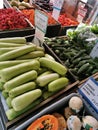 Fruits and Vegetables for Sale in a Market Stall on Liberty Avenue, Queens, New York