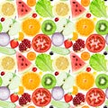 Fruits and vegetables seamless pattern